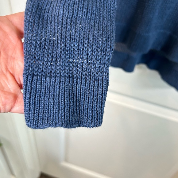Eileen Fisher Cobalt Blue Organic Open-Weave Crewneck Sweater women’s Size XS‎ - Picture 4 of 11